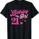 21st Birthday Girl Crown 21 Years Old Bday T-Shirt, S