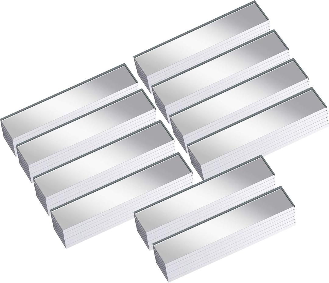 Nuanchu 3/8 x 2 Inch Mirrors Mosaic Tile Rectangular Small Mosaic Mirrors DIY Craft Decorative Glass for Household Wall Ceiling Decorations(60 Pieces)