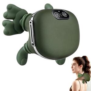 DR.BUNORDLE Neck Massager with Finger Kneading, Deep Tissue Neck & Shoulder Massager, 4D Palm-Kneading Massage with Heat, Wearable Strap, Gentle Warmth for Stress & Tension Relief