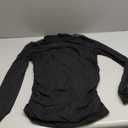 Zeagoo Women's Mesh Sheer Long Sleeve Top Mock Turtle Neck See Though Shirts Ruched Sexy Casual Going Out Blouses (Medium, Black)