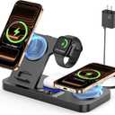 Dual Phone Wireless Charging Station for Apple Devices, 30W Wireless Charger with Auto-Switch 7-Color Light & Clock,Dual iPhone for iPhone 17 for AirPods4 for Apple Watch10