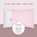 Zenssia Organic Cotton Toddler Pillowcase/Travel Pillowcase Pack of 2 Set 13x18 Inches with Envelope Closure - Soft & Breathable Baby Pillow Case Cover Pink Stripe