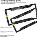 Rainbow Progress Pride Music License Plate Frame 2 Pack License Plate Holder Universal Aluminum License Plate Cover Car Accessories for Decor with Screw for Women Man 12.3 X 6.3 Inch