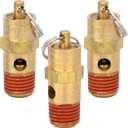 3 Pcs 1/4" NPT Air Compressor Pressure Relief Valve Check Valve For Automatic Pressure Release When Overloaded200 PSI Set Pressure