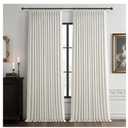 Extra Wide 70 Inch Pinch Pleated Floor to Ceiling Curtains 120 Inches Long for Dining Room, Beige White Blackout Memory Trained Double Layer Linen Insulated Soundproof Drapes Rustic Curtain 2 Panels