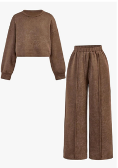 SweatyRocks Girl's Two Piece Outfits Bow Graphic Sweatsuit Cute Sweatshirt and Pants Sets