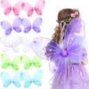 Jeowoqao Girls Fairy Wings Costume - Butterfly Wings for Kids, Little Girls Birthday Party and Halloween Dress Up