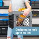 CleverMade Collapsible Milk Crate 25L (6.6 Gal) 3 Pack, 50 lb Capacity Heavy Duty Folding Crate Stackable Storage Crates with File Rails, Plastic Collapsible Crates - Ocean