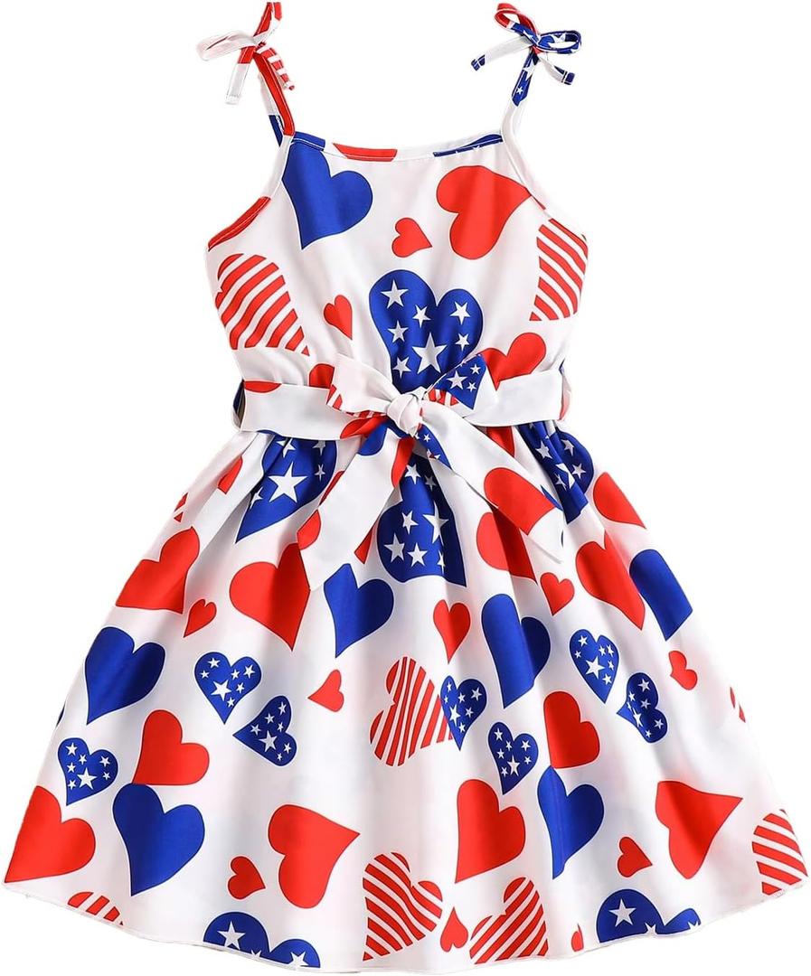 Casual Cami Dress for Girl, Adjustable Short Skirt Sleeveless 8-12 Dresses for Teens School (Red)