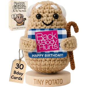 30 Swappable Birthday Wishes by the Tiny Potato Positive Crochet | Funny Milestone Birthday Gift for Men, Women, Friend, Coworker, Brother, Dad | Back & Body Hurts Gag Bday Party Decorations for Men