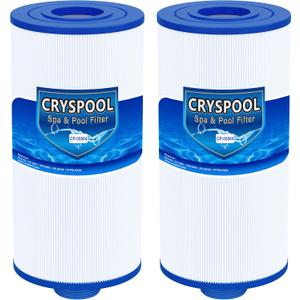 Cryspool® 05004 Filter Compatible with 5CH-45, FC-2401, PFF50P4, Baleen AK-90108, PFF50-PAD4, PFF50P, 45 Sq. Ft Spa Filter Cartridge, 2 Pack