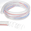 Heavy-Duty Steel Wire Flexible Tubing PVC High Pressure Drain Hose Tube Pond Tubing Clear Wire Reinforced for Pond Bilge Pump, Garden Pool Vacuum Suction Hose 2 Pack
