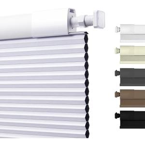 No Drill No Tools Blackout Window Cover,Cordless Honeycomb Blinds,Window Blinds Blinds for Indoor Windows,Easy to Install Cellular Shade,Blackout White,31" W x 72" H