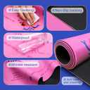 KUNTE Mahjong Mat for Table, Pink, 32x32 Inch | American Mahjong Mat with Printed Rules, Non-Slip, Quiet and Foldable, Includes Portable Tote Bag