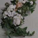 Ling's moment 1PC Artificial Floral Swags Arch Flowers Wedding Centerpieces Flower Rose Garland Mantel Greenery Arrangements for Sweetheart Welcome Signs Decor Wall Window Home Decor White & Sage