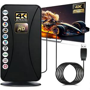2025 TV Antenna, 999+ Mile Long Range TV Antenna for Smart TVs and All Older TVs, Indoor Outdoor Clear Digital Antenna with 4K 1080p Support - Coaxial 33FT Cable and Amplifier