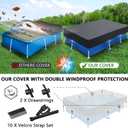 102 x 67 in Rectangle Pool Cover 8x5 for Above Ground Pool Covers Drawstring Design for 8 ft Rectangular Frame Pools 8.5 x 5.6 ft Rectangle Winter Pool Cover Ideal for Heater Above-Ground Pool