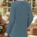 WIHOLL Long Sleeve Shirts for Women Lightweight Sweaters Fall Outfits 2026 Color Block Winter Clothing Dressy Casual Soft (Gray, S)