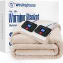 Westinghouse Electric Blanket Queen, Heated Blanket Queen Size with 10 Heating Levels and 1 to 12 Hours Heating Time Settings, Flannel to Sherpa Reversible, Machine Washable (84" x 90", Beige)