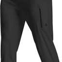 Men's Athletic Joggers with Zipper Pockets Stretch Track Pants Workout Running Gym Golf Sweatpants for Men (Black)