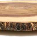 Lipper International Acacia Wood Large Slab Lazy Susan with Bark Rim