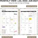 Planner 2026-2027, Weekly & Monthly Academic Calendar, Jul 2026 – Jun 2027