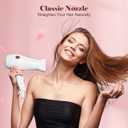 Travel Hair Dryer with Diffuser and Concentrator, Dual Voltage Hair Dryer (110V-250V) for European Trips, Compact Portable Blow Dryer for Women & Men with EU&UK Plug