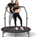 CLORIS Mini Trampoline for Adults Kids, Cardio Exercise Trampoline, Thick Steel Spring Fitness Workout Rebounder Trampoline Indoor Outdoor 5 Height Adjust Load 500lbs