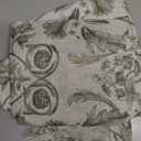 jinchan Small Window Curtains 36 Inch Linen Floral Curtain Set for Kitchen Bathroom Cafe Curtains Light Filtering Window Treatment Farmhouse Cottagecore Back Tab Drapes 2 Panels Green on Beige