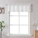 Gwine Natural Valance for Windows, Light Filtering Faux Linen Textured Kitchen Valance for Window, Rod Pocket Small Short Curtain for Bathroom Laundry Room Basement, 60Wx14L inch, 1 Piece