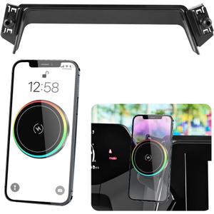 Car Magnetic Phone Mount for 2023 2024 2025 2026 Toyota Prius SE LE XLE Nightshade XSE [8-inch Touch Screen ]Auto Interior Accessories Best Cellphone Holder Fast 15W Wireless Charger Cell Phones Stand