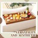 Blushtier 40 x 20 Inch Wood Serving Tray Extra Large Ottoman Tray with Handle Oversized Rectangle Extra Long Vintage Decorative Platters for Kitchen Food Beverage Fruit Snack Tea Coffee Table Decor
