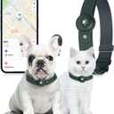 2-in-1 GPS Tracker for Dogs&Cats : Smart Collar with Real-Time Location, No Monthly Fee, Unlimited Range (iOS Only) GPS Tracker Dog Collar- Ideal for Small, Medium Large Dogs(Tracker Included)(Green)