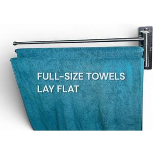 3-Arm Swivel Towel Bar 28.5 Inch Extra Long Arms Wall Mounted Stainless Steel Rotating Towel Rack for Bathroom | Extra-long 28.5 arms provide better airflow for towels. Durable stainless steel with smooth 180 rotating arms