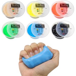 CanDo TheraPutty Standard Hand Exercise Putty For Rehabilitation, Exercises, Hand Therapy, and Occupational Therapy. Use To Strengthen Hand Muscles, Improve Fine Motor Skills, And Decrease Stress 6-Piece Set, 1-pound