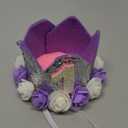 Kirei Sui Baby Silver Lavender One 1st 1/2 Half Birthday Rosettes Crown Headband