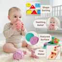 Montessori Toys for Babies 6-12 Months,1 Year Old,8 in 1 Baby Sensory Toy for 12-18 Months Toddler,Wooden Educational Development Toys with Soft Stacking Cup&Sensory Ball&Tissue Box