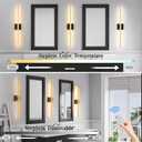 Wireless Battery Operated Wall Sconces Set of 2, 10000mAh Rechargeable LED Wall Lights with Remote Control, Gold 3000K-6000K Dimmable Timing Modern Wall Lamp for Living Room Bedroom, 31.5 inch