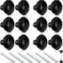 Saillong 6 Sets Vintage Style Door Knob Set with Spindle, Old Style Door Knob Replacement with Electroplate Design, 2.2inch, Outside Diameter for Interior Doors(Matte Black)