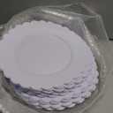 SUT 72-Pack 10.25 Inch White Heavy Duty Plastic Dinner Plates, Disposable Plates, Scallop Plates for Parties, Events, and Occasions