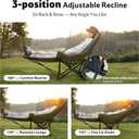Naturehike Seastar Reclining Camping Chair, Padded Camp Chair with Detachable Footrest, Green, 22mm Square Tube Frame & 330lbs Weight Capacity] Upgraded from 16mm round tube to sturdy 22mm square alloy steel frame for stronger stability and pressure resistance. Premium 600D ripstop Oxford fabric supports up to 330lbs