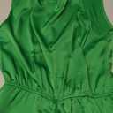 PRETTYGARDEN Women's Short Formal Satin Dress Summer Sleeveless Mock Neck Tie Waist Cocktail Party Dresses Size S, Army Green
