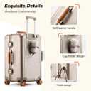 ASYSUIT 20Inch Carry on Luggage with Wheels, Gold Zipperless Hard Shell Suitcases with Leather handle, Aluminum+PC Airline Approved Carry on Luggage with Cup Holder, Hook, TSA Lock
