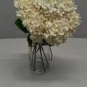 Artificial Hydrangea Flowers in Glass Vase with Faux Water, 13.8" Fake Cream Hydrangeas Arrangement Centerpiece for Home Caf Kitchen Bathroom Decoration (White)