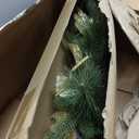 LampLust Winter Garland with Lights Battery Operated, 6 Ft Lighted Garland, Frosted Garland with Pine Branches & Faux Snow, 100 LED Lights with Timer, Winter Garland for Mantle All Year Round