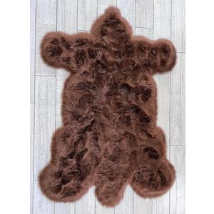 LAMBZY Bear Skin Rug Super Soft Fluffy Faux Fur for Bedroom Floor Sofa Living Room High-Density Plush Shaggy Carpet Sofa Cover Bedside Sheepskin Rug (2'x3', Brown)