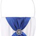 Satin and artificial crystal jewelry to decorate the wedding flower girl basket (Blue)