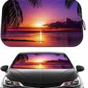 Car Windshield Sun Shade - Reflector Sunshade Offers Ultimate Protection for Car Interior, Cool Reflective Sun Blocker Fits Small Sedans, Mini SUVs