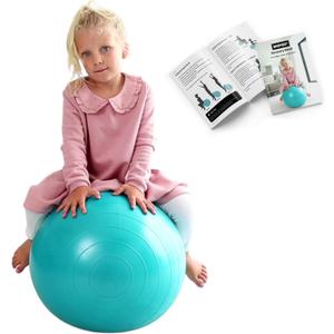 BABYGO Sensory Exercise Ball | Peanut Ball for Kids | Autism Therapy Calming Development Activities Motor Skills | Exercise Book & Pump Included 45CM,Blue|Orange