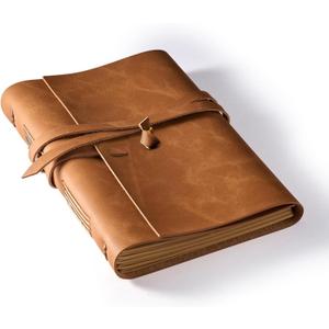 Leather Journal Notebook - Genuine Leather Journals for Writing 5x7.1 Inches, Vintage Journal for Women and Men, Artist,Travel Journal,Brown